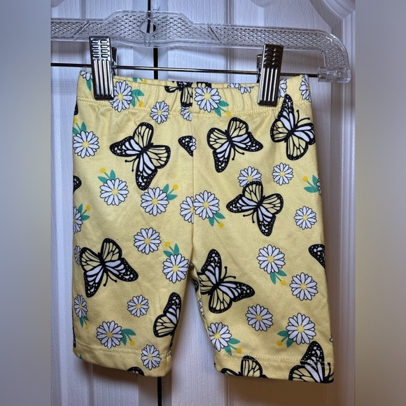 Girls 2Piece Butterfly & Daisy Outfit White Tie-Front Top with Yellow Shorts Set - Picture 6 of 6